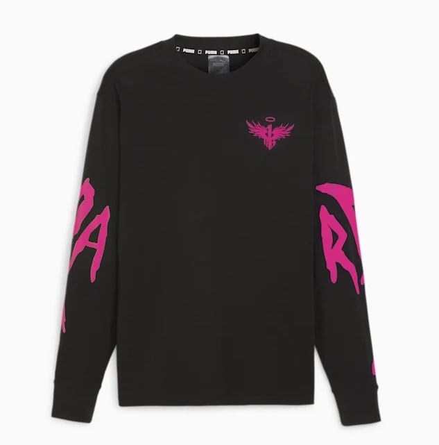 LaMelo Ball's black and pink PUMA shirt.